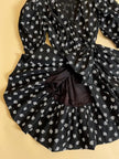 Puffy dress nero con rose bianche