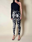 Leggings vintage Gianni Versace fantasia Silver Baroque bianca e nera