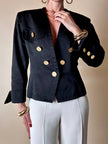 Blazer nero con bottoni gioiello dorati “Yves Saint Laurent”
