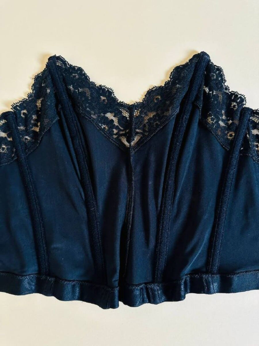 Bustier nero con dettaglio in pizzo 