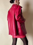 Giacca in pelle rossa