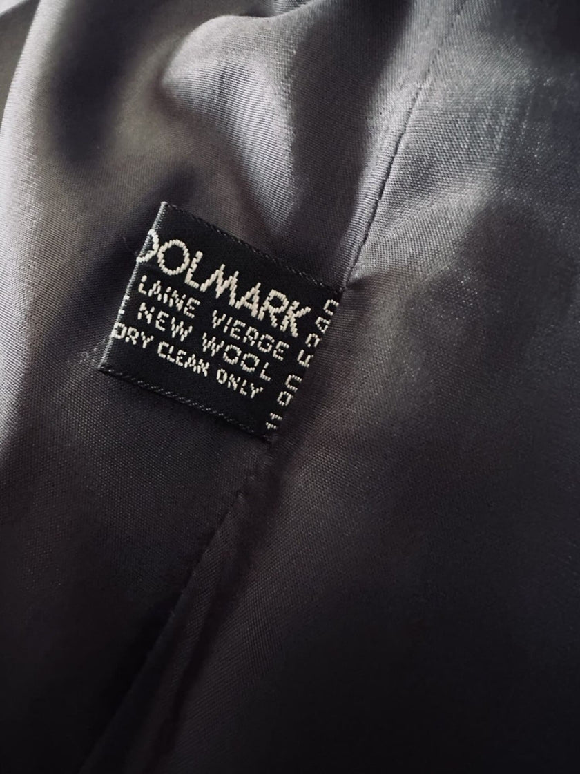 Blazer doppiopetto Yves Saint Laurent in panno di lana mélange grigio antracite