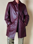 Giaccone svasato in pelle bordeaux “Allegra”
