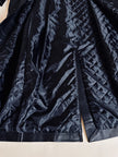 Maxi cappotto vintage in pelle nera Real Leather con fodera matelassé