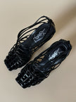 Sandali Cage Yves Saint Laurent in Vernice Nera con Tacco Scultura – SS 2009