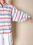 Camicia Yves Saint Laurent a righe multicolori con manica a pipistrello