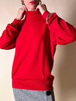 Lupetto in lana rossa con logo ricamato “Yves Saint Laurent”