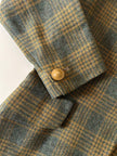 Blazer Yves Saint Laurent de lana con estampado de Príncipe de Gales verde y ocre