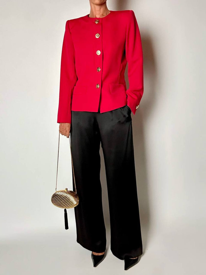 Blazer vintage Yves Saint Laurent Variation in rasato di lana rossa