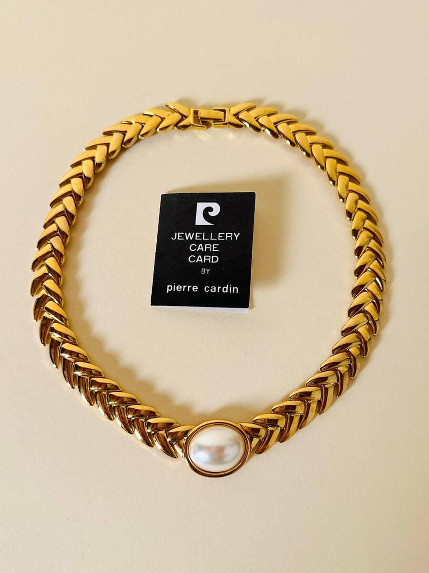 Collier oro con perla cabochon 