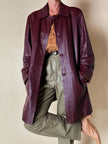 Giaccone svasato in pelle bordeaux “Allegra”