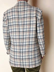 Guy Laroche Sportswear glen check wool double-breasted blazer with leather and metal buttons