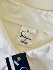 Camicia in raso avorio con bottoni gioiello “Divina”