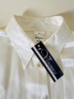 Camicia in raso avorio con bottoni gioiello “Divina”