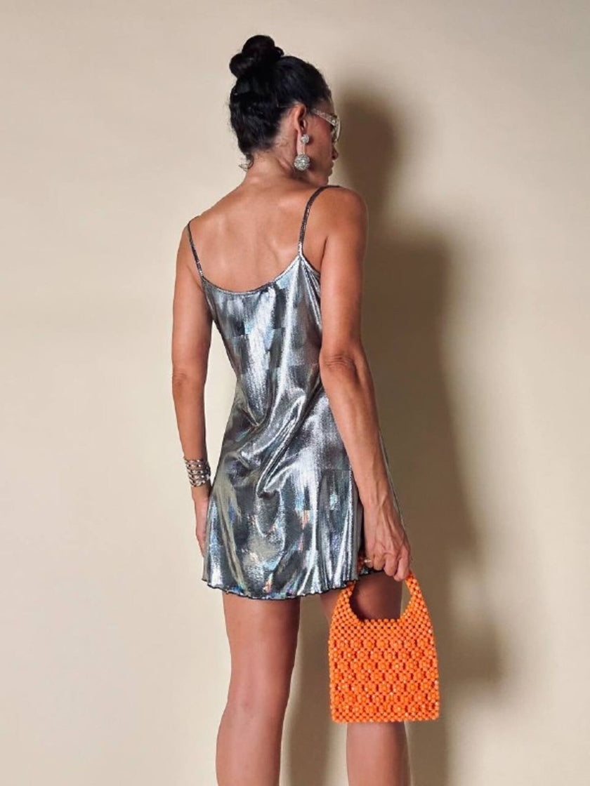 Mini hobo bag di perline arancioni