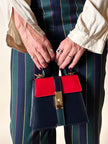 Mini bag modello Kelly in pelle multicolor Umberto Firenze