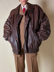 Bomber aviator in pelle color cioccolato “Laps”