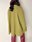Cappottino oversize con ampi rever in lana verde acido Confezioni di Lusso