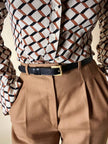 Cintura vintage Fendi in pelle nera con fibbia dorata