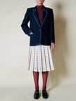 Blazer in lana blu con profili in gros grain “Gibò Firenze”