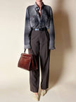 Klassische Vintage-Hose von Pierre Balmain aus schokobraunem Wollkammgarn