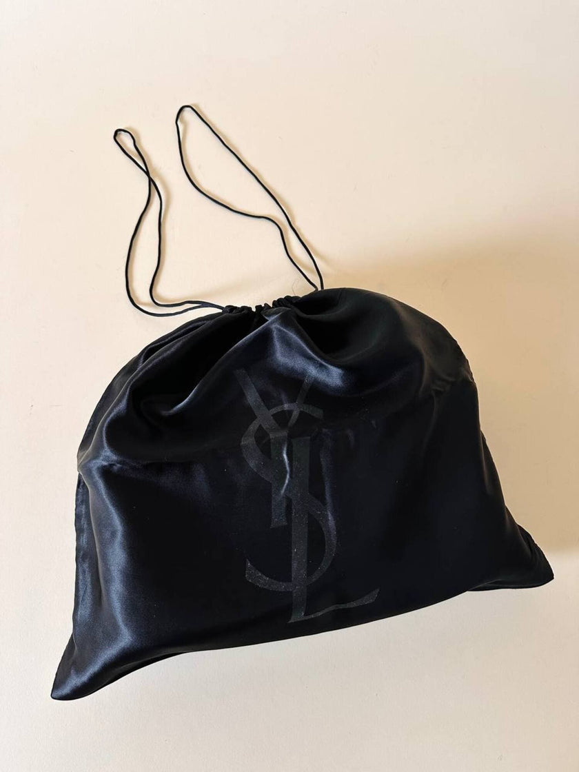 Borsa bandoulière Yves Saint Laurent in pelle marrone castagna con logo a caldo