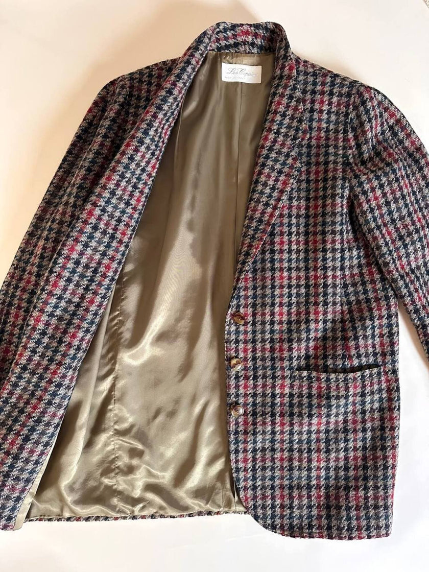 Les Copains houndstooth wool blazer
