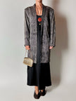 Blazer vintage Gianni Versace in seta goffrata a righe nere e avorio
