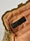 Pochette vintage Jays of Bond Street in maglia metallica dorata con chiusura gioiello