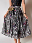Gonna vintage in seta jacquard operata con lamé  argento – Tessuto Gianni Versace