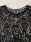 Giacca vintage in seta nera con ricami soutache e alamari