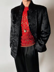 Maglia vintage Jean Paul Gaultier in mesh con stampa in floccato rosso