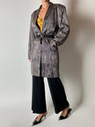 Blazer vintage Gianni Versace in seta goffrata a righe nere e avorio