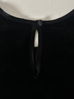 Maglia vintage Yves Saint Laurent Variation in ciniglia nera con logo YSL in strass