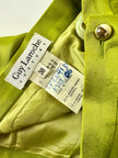 Pantalone vintage Guy Laroche Couture modello a palazzo in raso verde lime