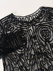 Giacca vintage in seta nera con ricami soutache e alamari