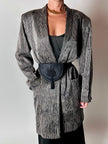 Cintura vintage in passamaneria sautache nera con nappa couture