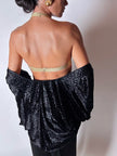 Giacca vintage Valeria Ferri in velluto di seta dévoré nero e lurex
