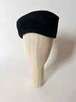 Cappello vintage Benetton modelllo Pillbox in lana nera nuovo con cartellino