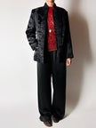 Maglia vintage Jean Paul Gaultier in mesh con stampa in floccato rosso
