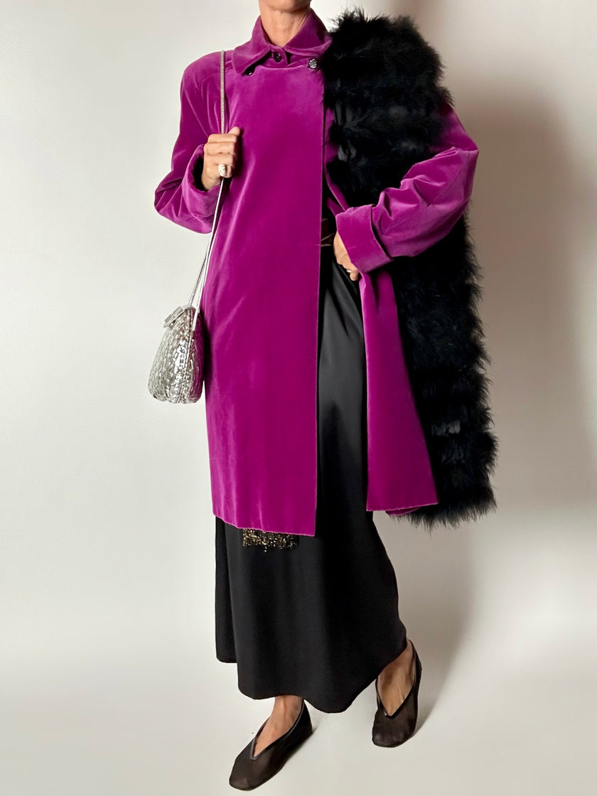 Cappottino vintage Enrico Coveri in velluto viola ciclamino