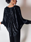 Giacca vintage Valeria Ferri in velluto di seta dévoré nero e lurex