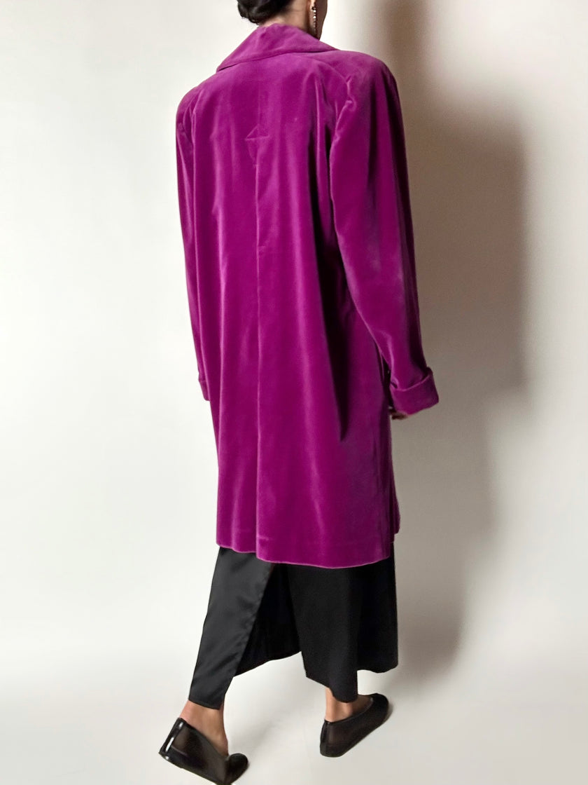 Cappottino vintage Enrico Coveri in velluto viola ciclamino
