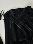 Jumpsuit vintage Yves Saint Laurent Rive Gauche nera con righe in lamé oro