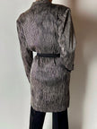 Blazer vintage Gianni Versace in seta goffrata a righe nere e avorio