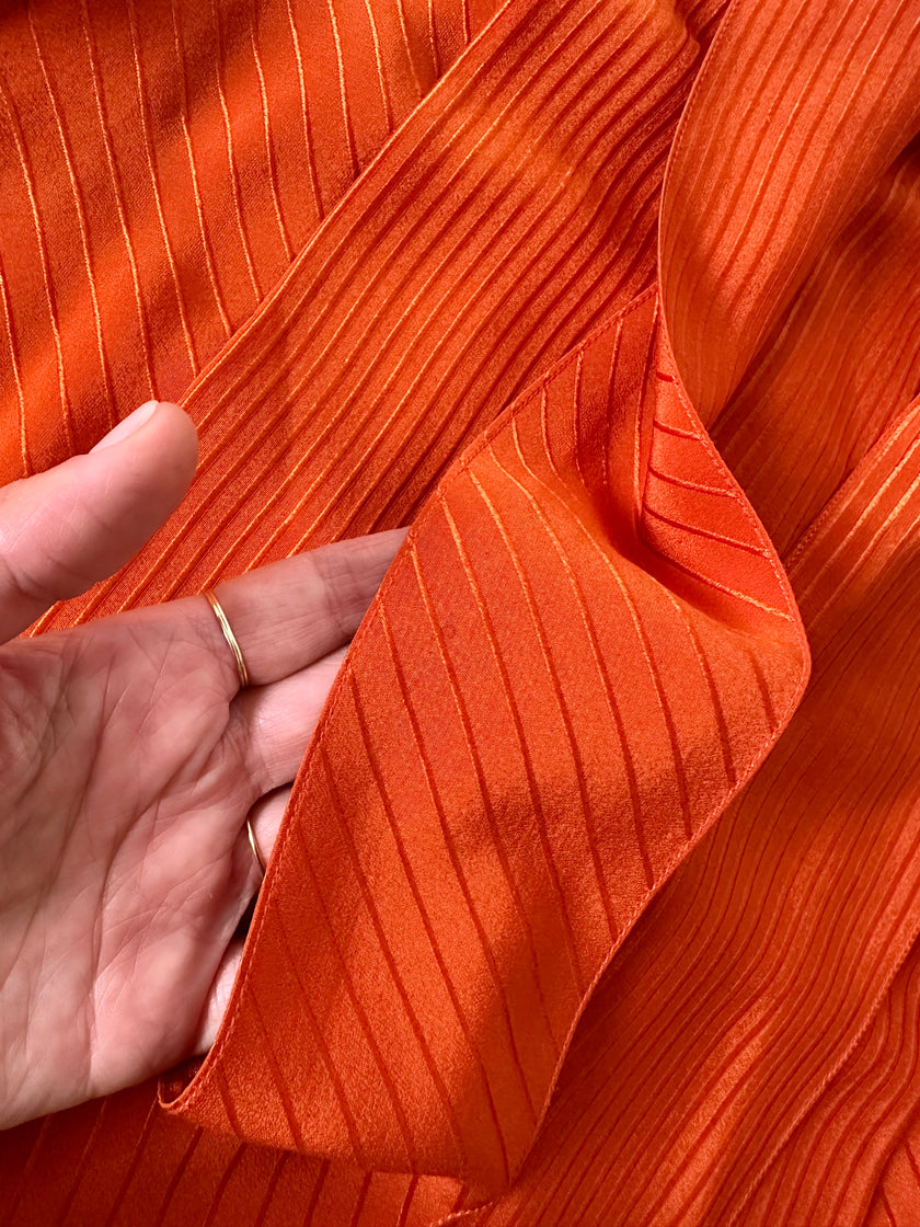 Camicia vintage Scherrer Boutique con nastro al collo in seta jacquard zucca