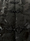 Giacca vintage tradizionale cinese in raso jacquard nero con alamari