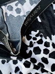 Yves Saint Laurent stretch chenille leggings in black and white abstract print