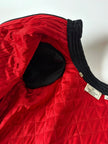Bomber vintage Valentino Boutique in raso di seta nera trapuntato con fodera rossa