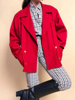 Caban sartoriale in lana rossa